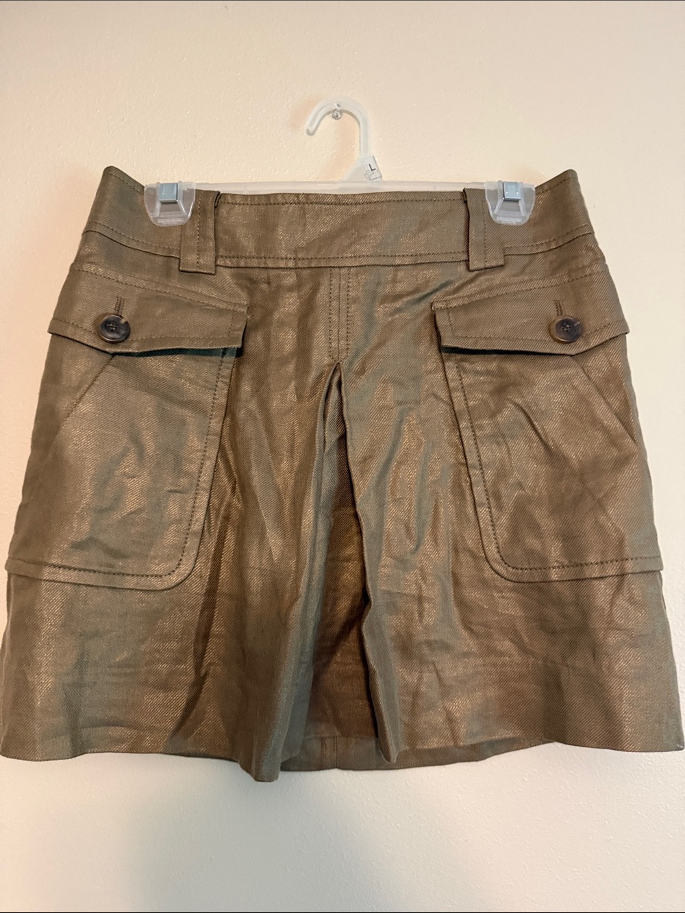 J. Crew copper color Mini Skirt with Flap Pockets
